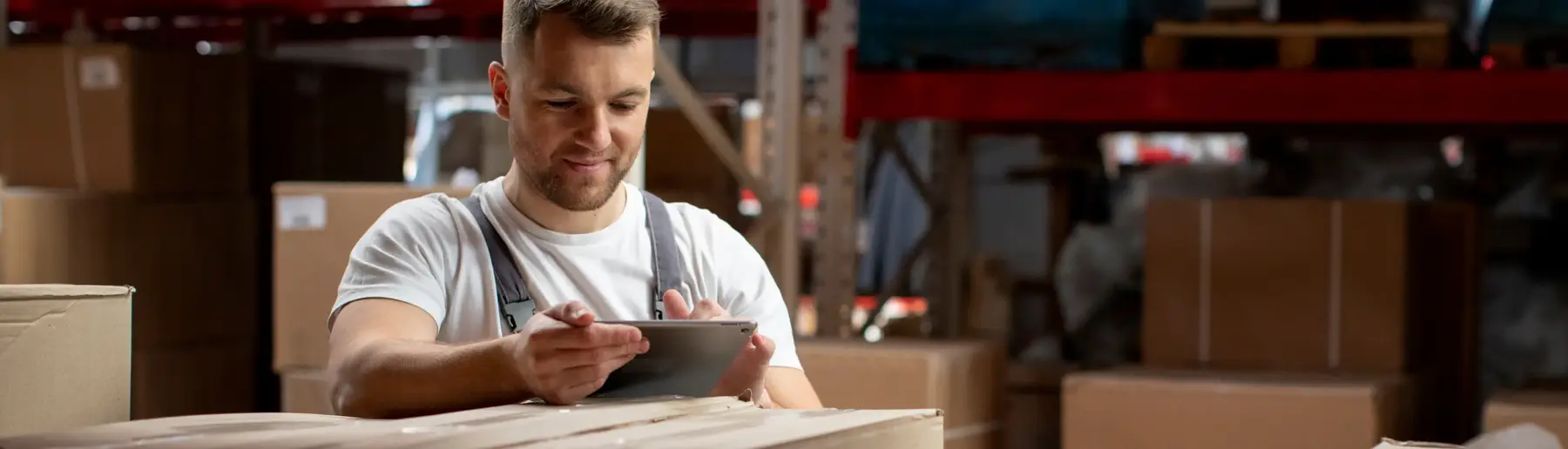Eagle Power team member reviewing a job on a tablet